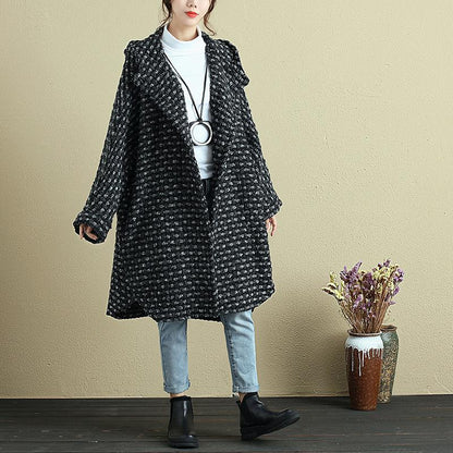 Women Autumn Winter Hoodies Single Breasted Long Sleeve Pockets Irregular Coat