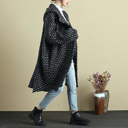 Women Autumn Winter Hoodies Single Breasted Long Sleeve Pockets Irregular Coat