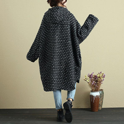 Women Autumn Winter Hoodies Single Breasted Long Sleeve Pockets Irregular Coat