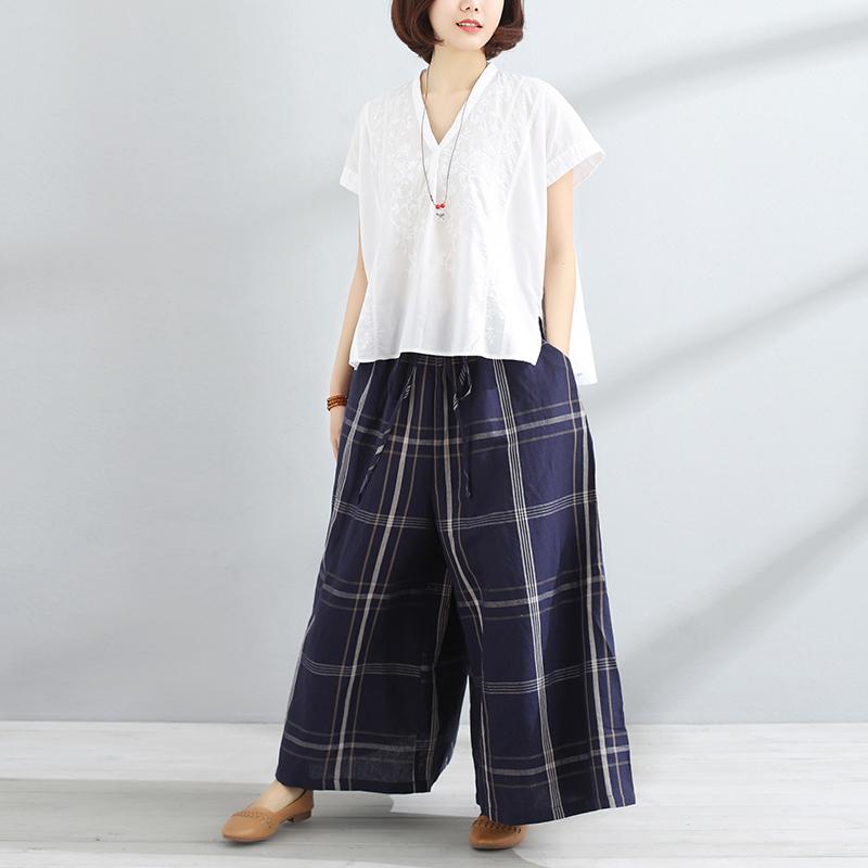 Loose Spring Autumn Women Stripe Wide Leg Pants