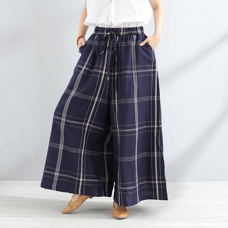 Loose Spring Autumn Women Stripe Wide Leg Pants