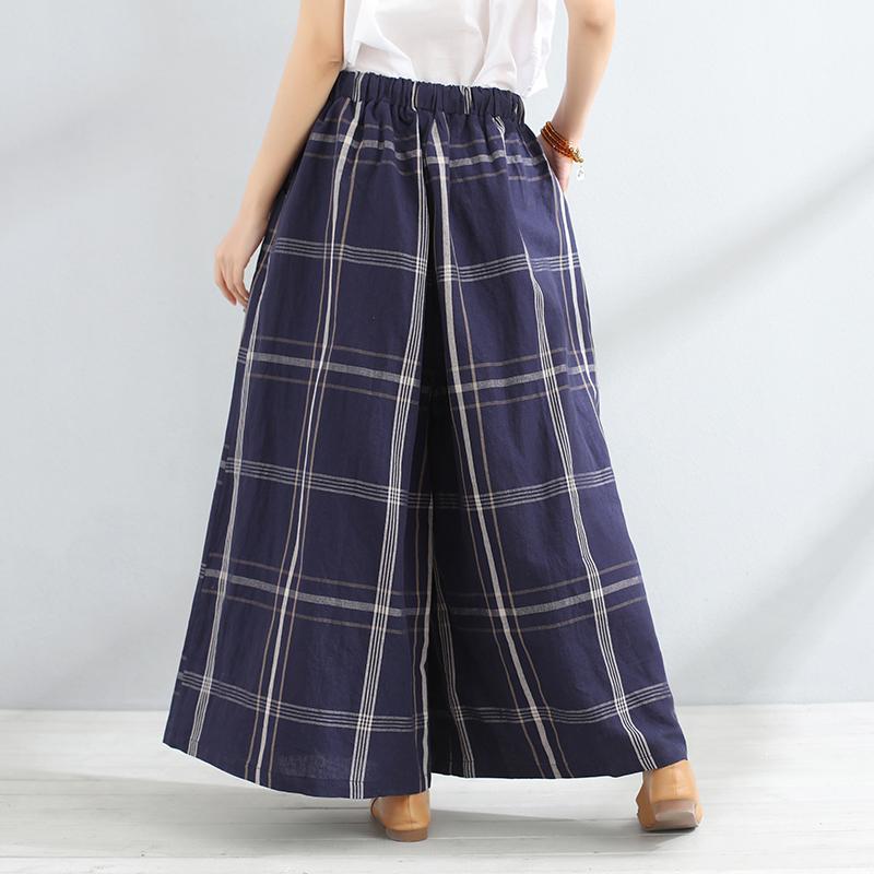 Loose Spring Autumn Women Stripe Wide Leg Pants