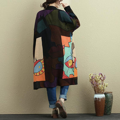 Women Sprint Autumn Long Sleeve Printing Casual Long Cardigan