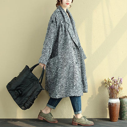 Winter Loose Double Breasted Overcoat For Women
