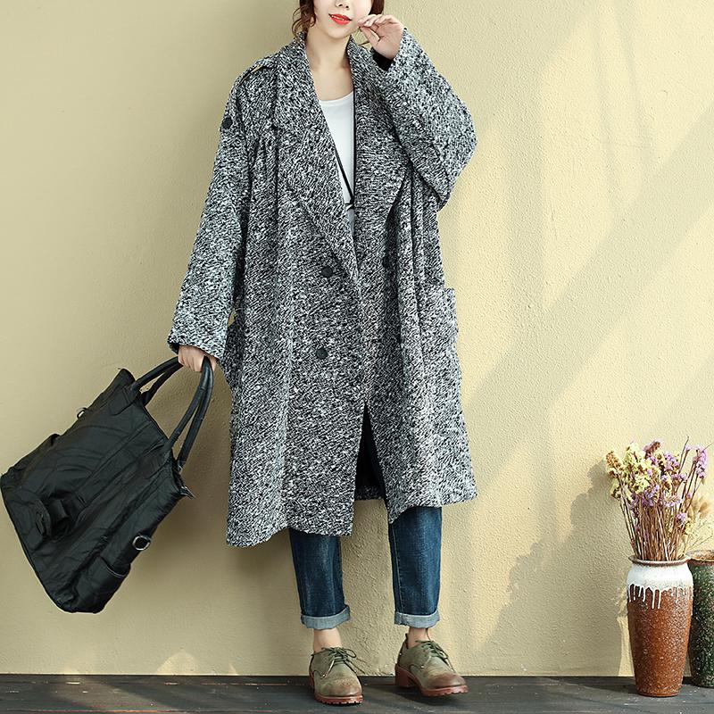 Winter Loose Double Breasted Overcoat For Women