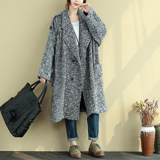 Winter Loose Double Breasted Overcoat For Women