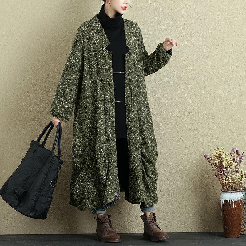 Women Lacing Long Sleeve Pleated Casual Coat