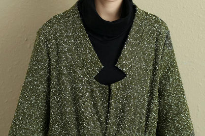 Women Lacing Long Sleeve Pleated Casual Coat