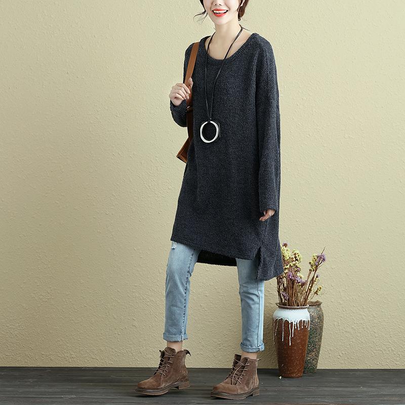 Autumn Round Neck Long Sleeve Woolen Women Sweater Shirt