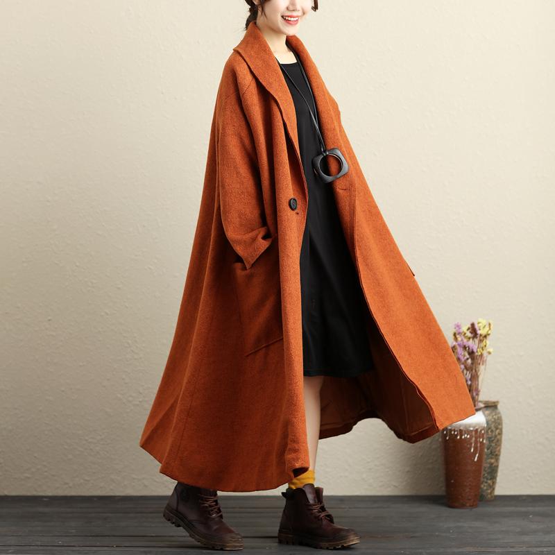 Women's Loose Woolen Coat Winter Long Overcoat