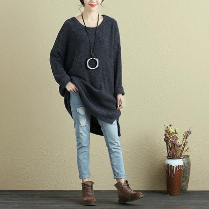 Autumn Round Neck Long Sleeve Woolen Women Sweater Shirt