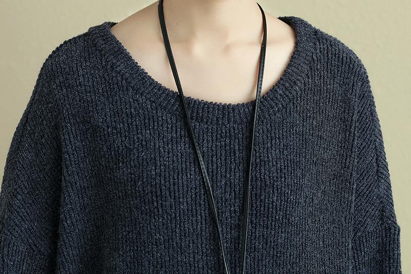 Autumn Round Neck Long Sleeve Woolen Women Sweater Shirt