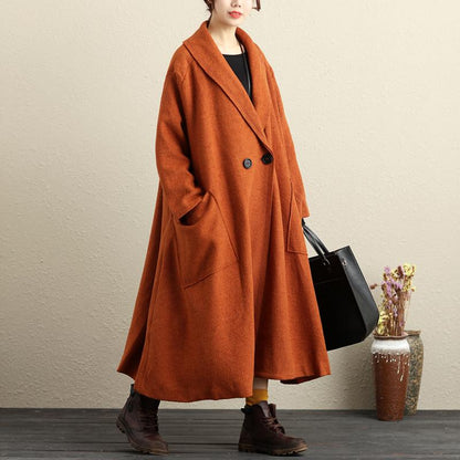 Women's Loose Woolen Coat Winter Long Overcoat