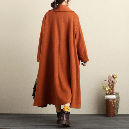 Women's Loose Woolen Coat Winter Long Overcoat