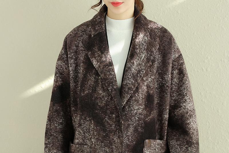 Women Autumn Winter Retro Lapel Long Sleeve Pockets Long Coat