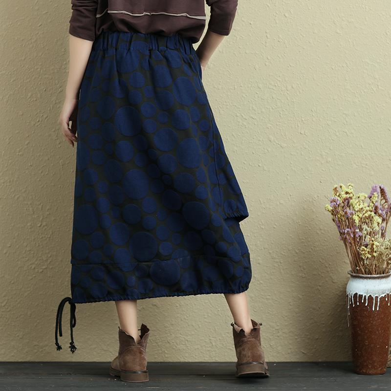 Autumn Women Casual Double Layer Polka Dots Skirt