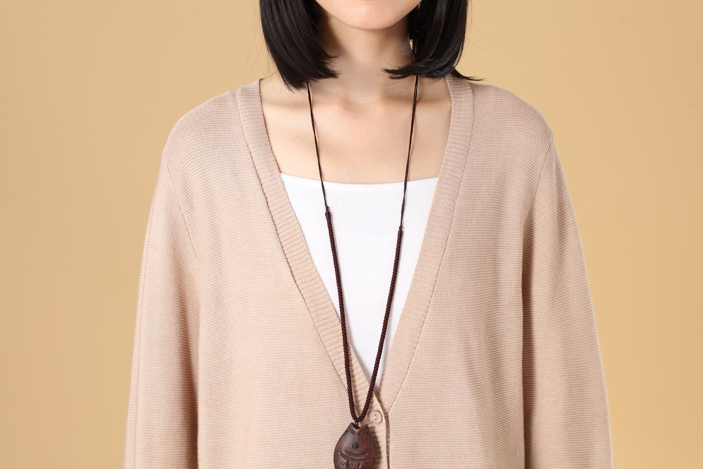 Stylish Women Single Breasted Long Sleeve Slitting Gray Knitted Sweater