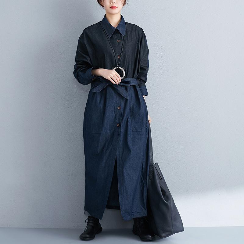 Women Splicing Lacing Loose Long Sleeve Spring Coat