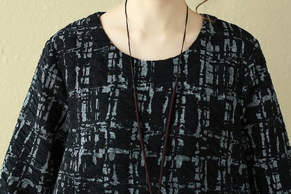 Women Casual Long Sleeve Round Neck Dress