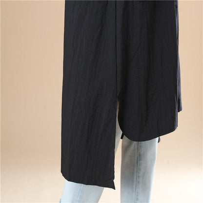 Gray Long Sleeves Hoodie Women Split Elastic Band Shirt
