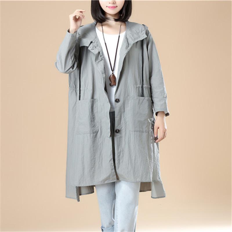 Gray Long Sleeves Hoodie Women Split Elastic Band Shirt