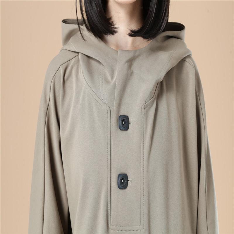 Leisure Women Autumn Long Sleeves Khaki Hoodie Shirt