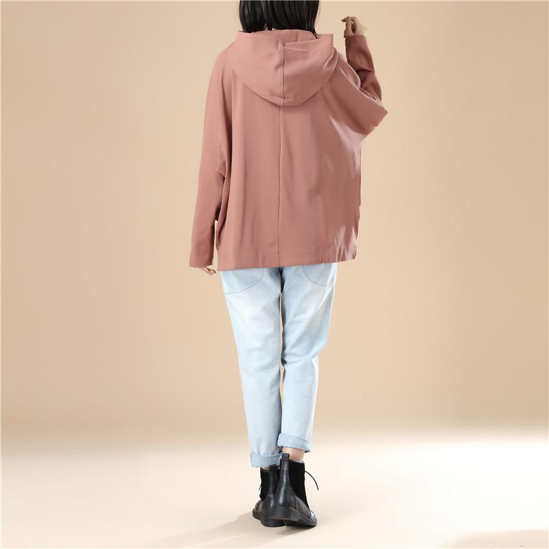 Leisure Women Autumn Long Sleeves Khaki Hoodie Shirt