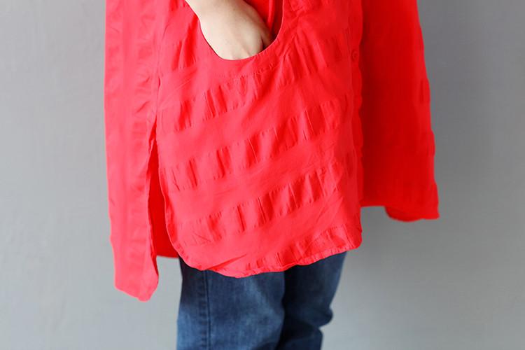 Spring Women Cotton Linen Loose White Shirt