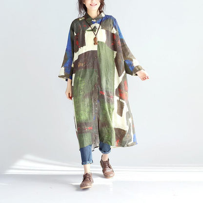 Spring Women Linen Long Shirt