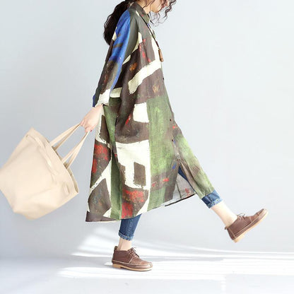 Spring Women Linen Long Shirt