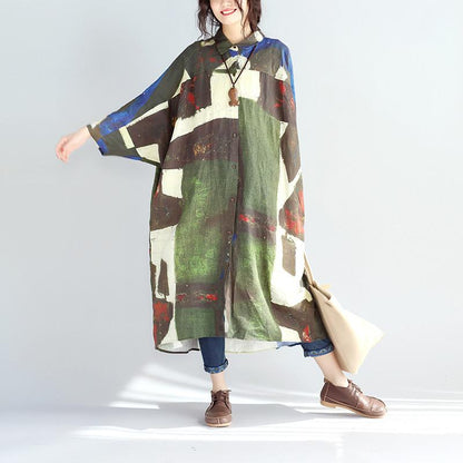 Spring Women Linen Long Shirt