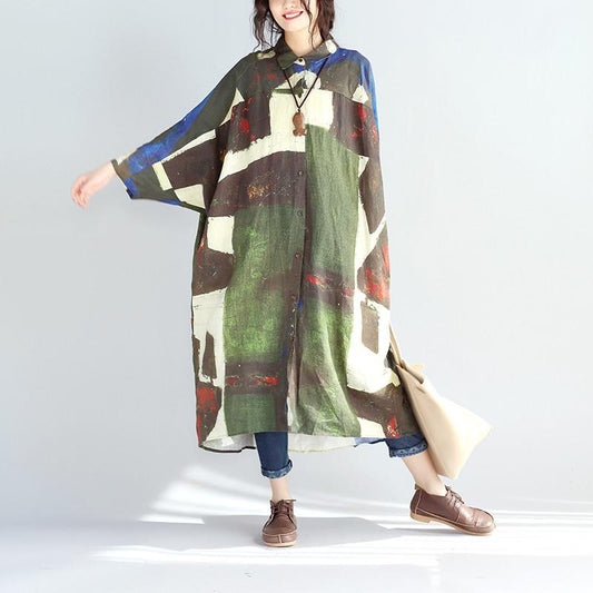 Spring Women Linen Long Shirt