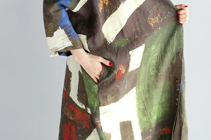 Spring Women Linen Long Shirt