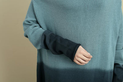 Turtleneck Casual Long Sleeve Purple Knitted Dress For Women