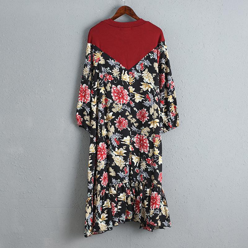 Splicing Women Dress Printed Floral Summer Dress