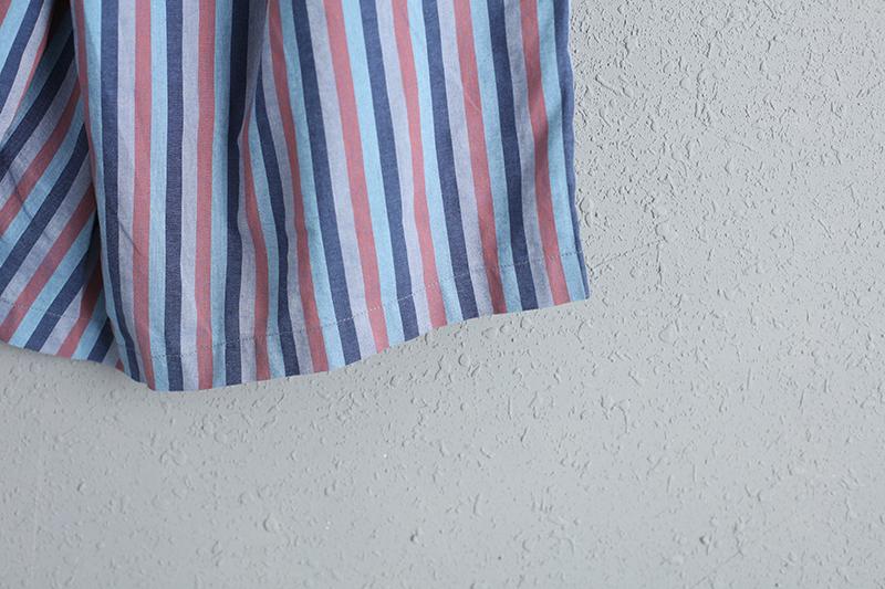 Linen Women Wide Leg Pants Casual Striped Pants