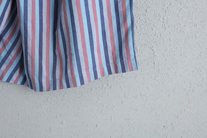 Linen Women Wide Leg Pants Casual Striped Pants