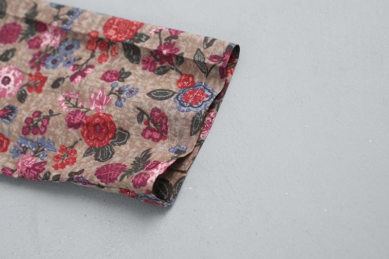 Printed Floral Women Dress Three Quarter Sleeve Shirt