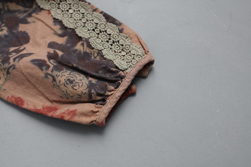 Women Printing Dress Long Sleeve Spring Cotton Dress