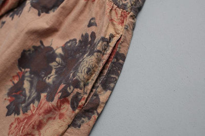 Women Printing Dress Long Sleeve Spring Cotton Dress