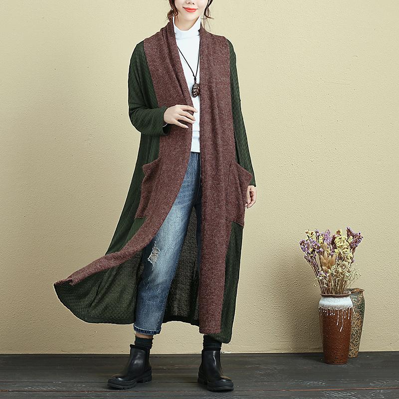 Loose Splicing Shoulder Sleeve Knitted Coat For Women