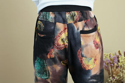 Retro Printing Loose Casual  Pants For Women