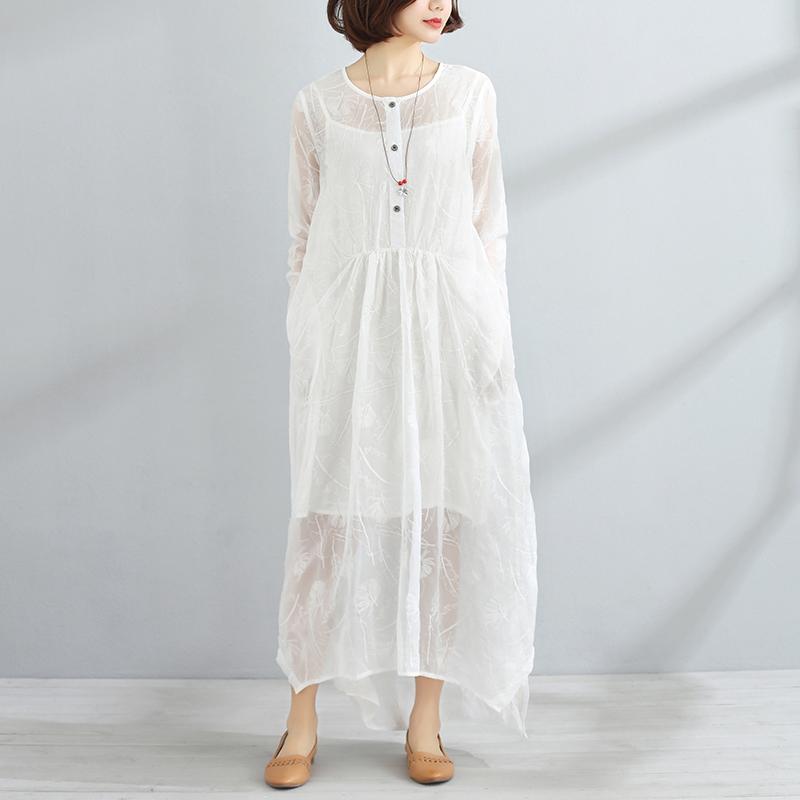 Round Neck Long Sleeve Women Two-Piece Dress+Vest