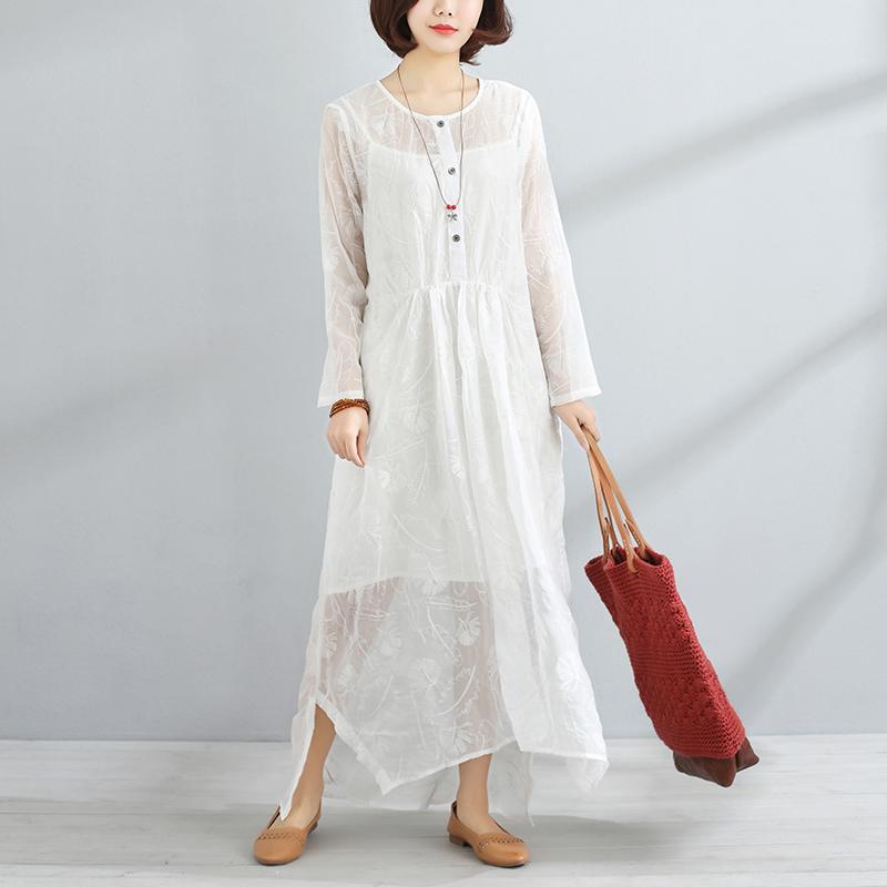 Round Neck Long Sleeve Women Two-Piece Dress+Vest