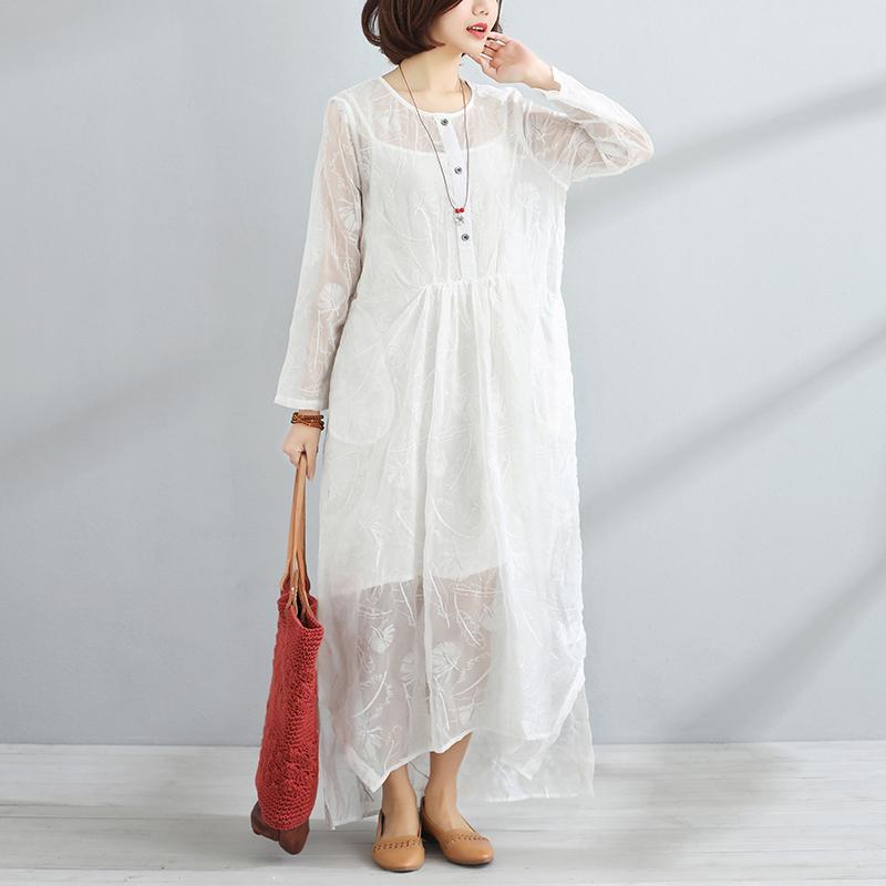 Round Neck Long Sleeve Women Two-Piece Dress+Vest