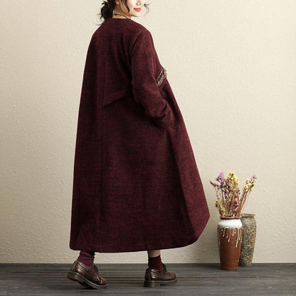 Winter Popular Accessories Trim Irregular Hem Red Coat For Women