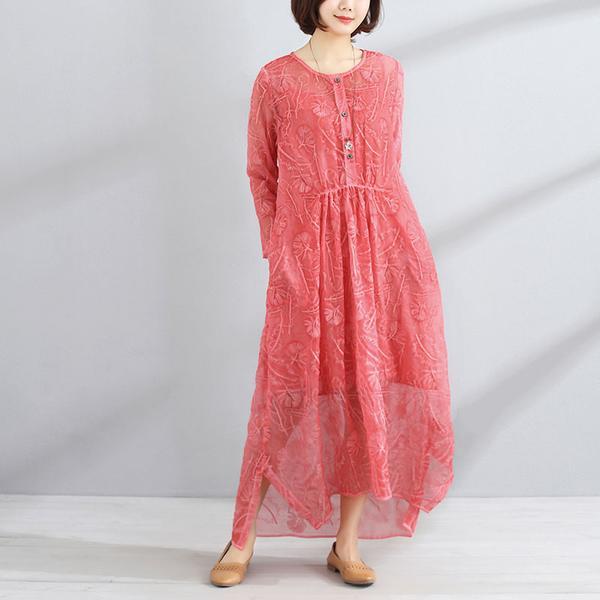 Round Neck Long Sleeve Women Two-Piece Dress+Vest