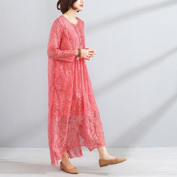 Round Neck Long Sleeve Women Two-Piece Dress+Vest