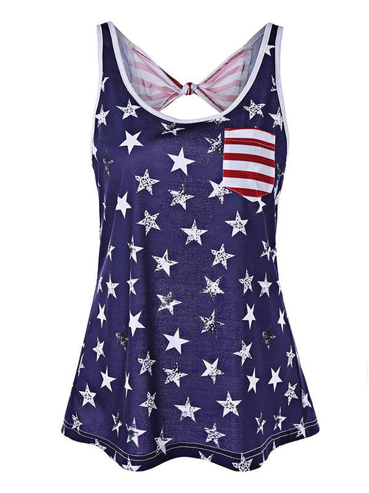 Flag Printed Backless Tank