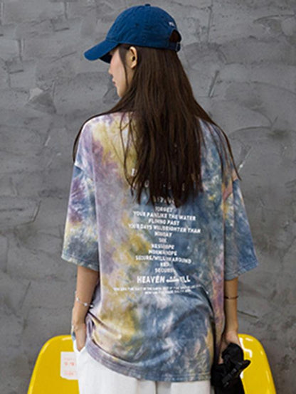 Casual Tie-Dyed Printed T-shirt